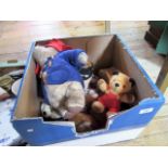 A box of soft toys,