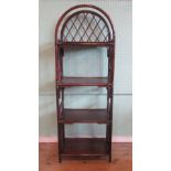 A stained bamboo four tier etagere.