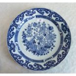 A late 18th century Chinese blue and white porcelain charger.