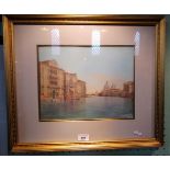 Nineteenth century Continental school, a view of Venice, watercolour, indistinctly signed.