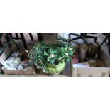 Two boxes of miscellaneous decorative items,