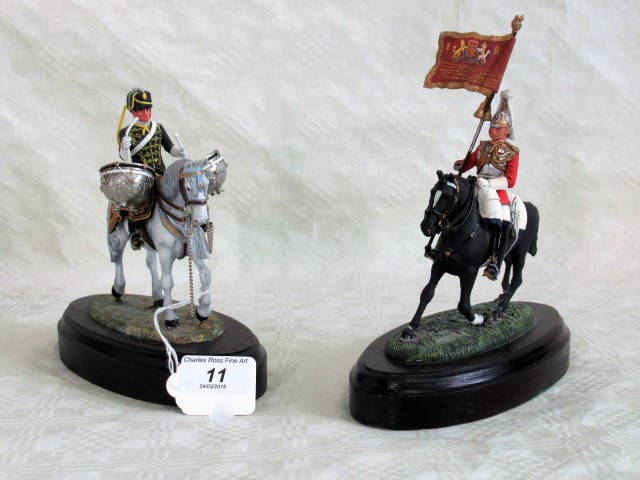 A set of two Charles C Stadden Studio Stadden Edition mounted cast lead military figurines to