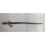 A French late 19th century Chassepot fencing bayonet.