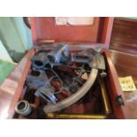 A Brook & Sons Limited of Hull, boxed, brass and Japanned sextant in a mahogany case.