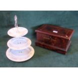 A Victorian simulated and scrambled table box, bearing the legend Louisa Legat,