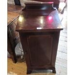 An Edwardian mahogany and boxwood strung pot cupboard,