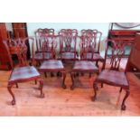 A set of ten Edwardian mahogany dining chairs,