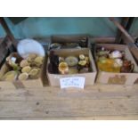 Four boxes of miscellaneous decorative ceramic wares, to include: Hornsea Fauna ware, plate stands,