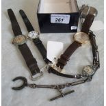 A collection of gent's vintage wristwatches,