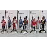 A collection of five Charles C Stadden Studio Stadden Edition cast lead military figurines,