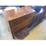 An early 19th century mahogany, boxwood inlaid and strung chest,