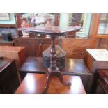 A part-19th century mahogany occasional table, the rectangular snap top stamped J Kitchenl,