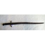 A late 19th century French Chassepot bayonet.
