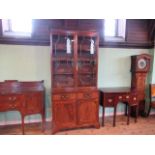 A George III-style mahogany bookcase cabinet,