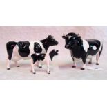 A Beswick model of a Friesian bull, Champion Coddington Hilt Bar, together with a Friesian cow,