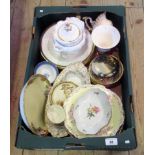 A mixed lot of 19th century and other ceramics, including: a Royal Worcester comport, cup & saucer,