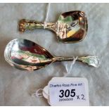 Two early 19th century silver caddy spoons,
