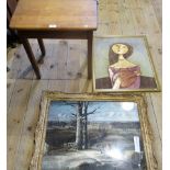 A circa 1950's child's school desk,