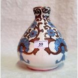 A late 19th century Moore Brothers earthenware vase of bellied form,