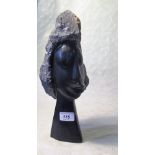 Norbert Shamuyarira 'Homesick', a carved springstone African-esque bust study.