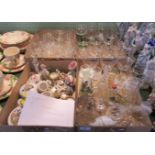 Four boxes of decorative ceramics and glass, including: a part-set of Babycham glasses,