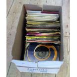 A collection of several dozen 45rpm records, various, including: Brotherhood of Man, The Sweet,