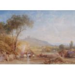 Attributed to Henry Gastineau 'Dover from the London Road', watercolour, 36 x 50cm.