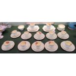 An early 20th century Foley bone china tea service, comfortably a ten place setting,