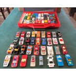 A collector's carrying case of Lesney and other die-cast model vehicles, various.