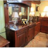 An Edwardian mahogany mirror back sideboard,