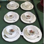 A Royal Imperial bone china part-tea service, comprising: six cups, saucers and tea plates,