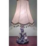 A Continental porcelain table lamp,