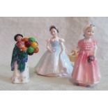 A small Royal Doulton figure, The Balloon Seller, HN2130, together with another, Tinkle Bell,