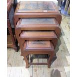 A nesting quartteto of four Oriental hardwood occasional tables,
