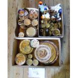 Three boxes of ceramics, including: 19th century Derby saucers dishes,