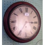 A Victorian mahogany cased twelve inch dial clock, with painted Roman dial and eight day movement.