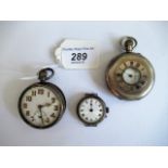 A small collection of three early 20th century fob watches,