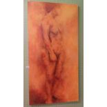 Jan Masson (20th century), 'Honey Nude', oil on canvas, signed lower left, 145 x 69cm (unframed).