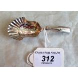 A George IV silver moulded bowl caddy spoon, with blow moulded handle,