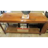 A reproduction mahogany veneered side table,