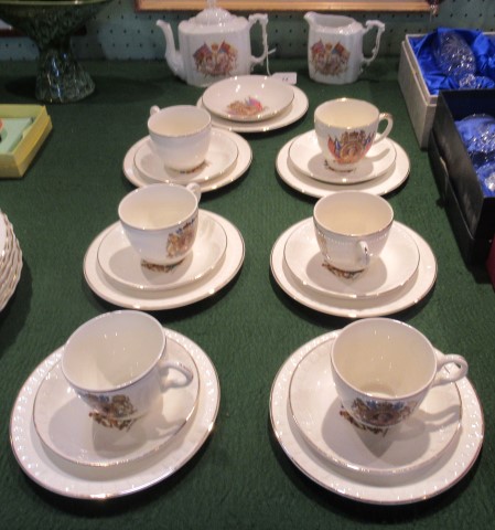 An early 20th century commemorative ware teapot, decorated with Princess Alexandra and George V,