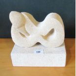 A probably Peter Martin carved abstract study in bath stone,