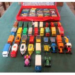 A collector's carrying case of Lesney and other die-cast model vehicles, various.