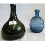 An 18th century green sack form wine bottle,