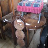 Seven small pieces of furniture, including: demi lune hall and console tables,