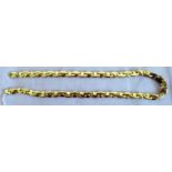 An Italian three colour precious metal fancy link necklace,