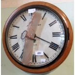 A G Sawyer, Ely, a 19th century 12 inch dial clock, with eight day movement, in a later oak case.