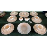 A Belleek setting for six persons Limpet ware tea set.