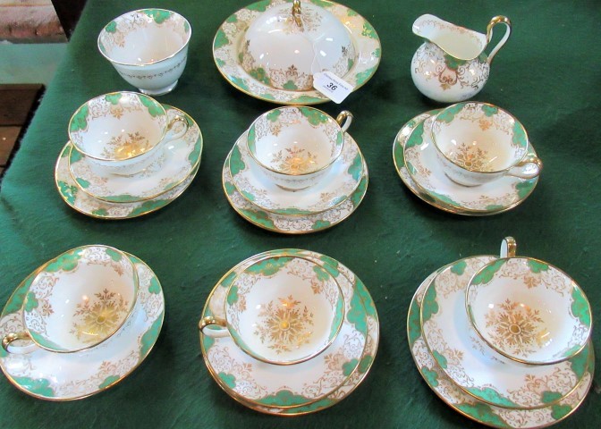 A T Goode & Co of London, part-bone china tea service in the 'New Chelsea' pattern,