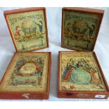 A collection of four Victorian boxed 'Superior Dissected Maps of the World' jigsaw puzzles,